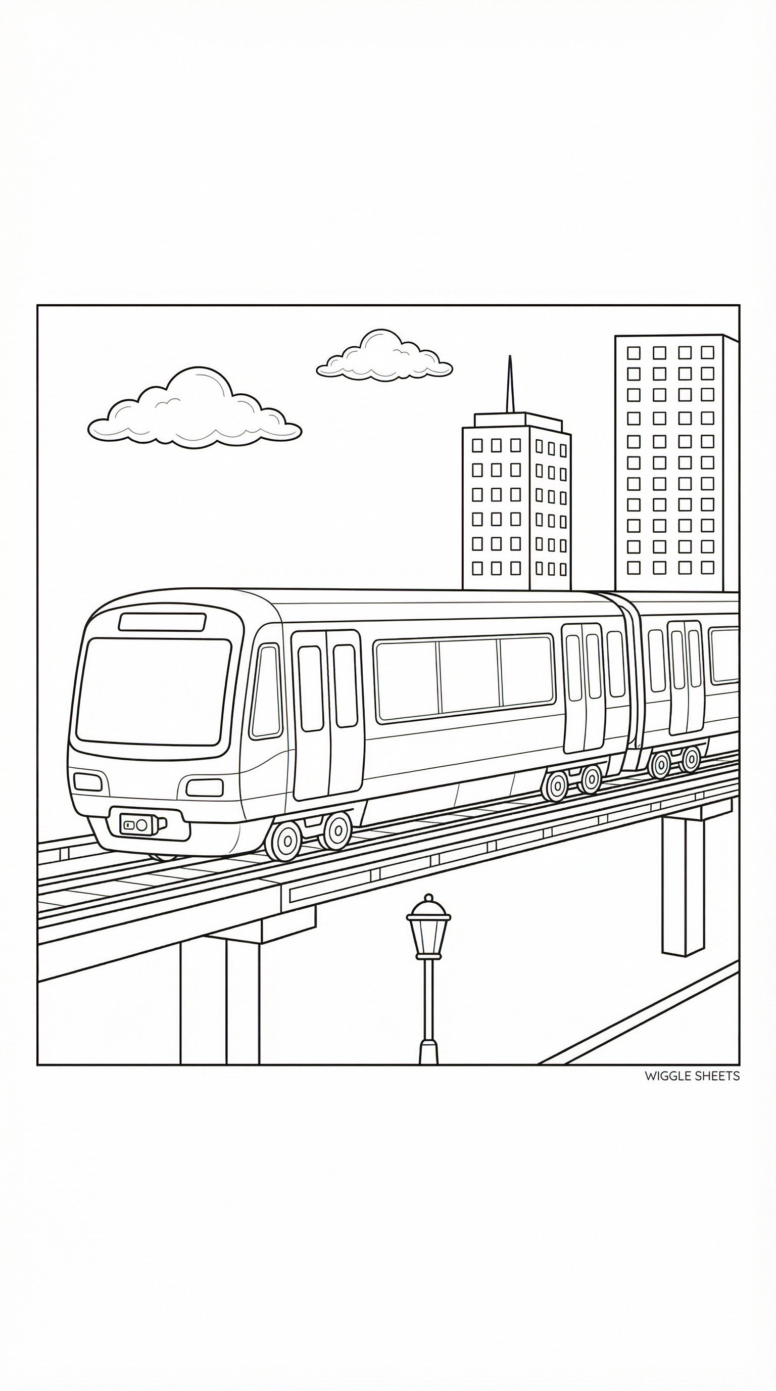 Metro in City Coloring Page